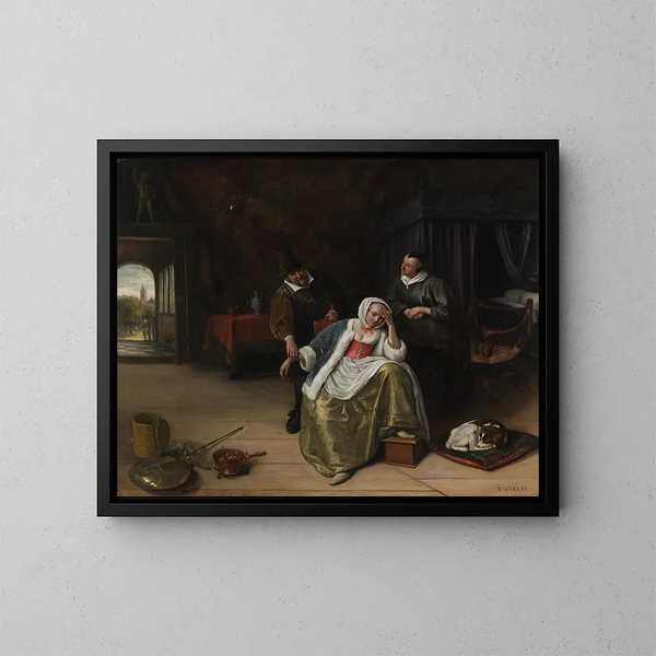 La jeune fille amoureuse - Jan Steen — kehystetty taideteos seinällä
