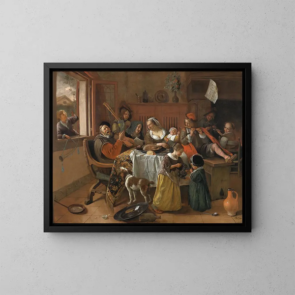 La Famille joyeuse - Jan Steen — kehystetty taideteos seinällä