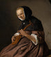 Nainen soittamassa cistrumia - Jan Steen — näkymä teoksesta