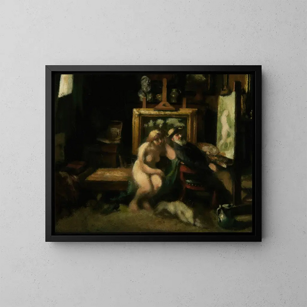 Le repos de Diane - Jan Stobbaerts — kehystetty taideteos seinällä
