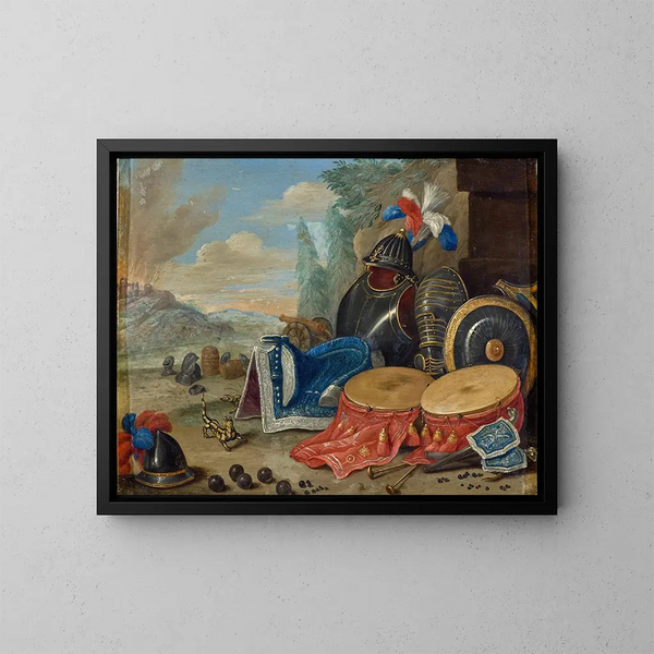 Émblèmes de la guerre - Jan van Kessel l'Ancien — kehystetty taideteos seinällä