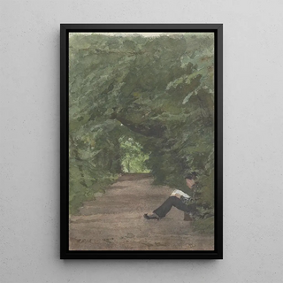 Jan Veth - Lezende man in boslaan.webp