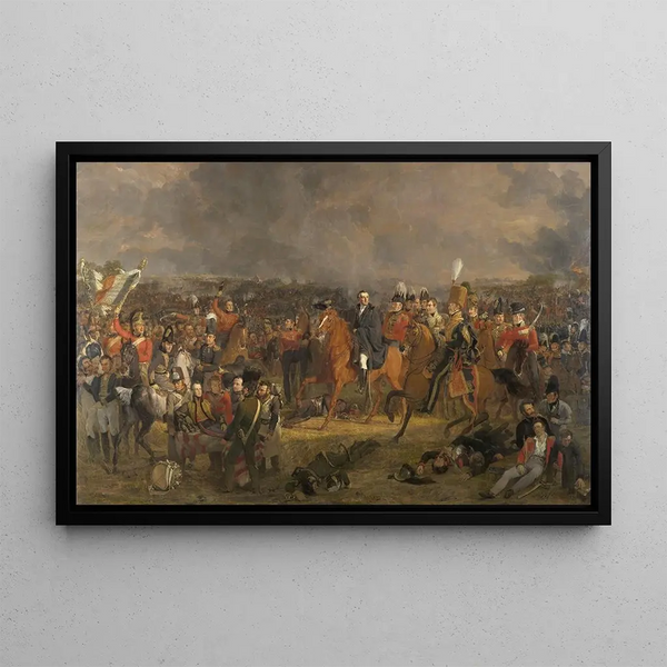Waterloo'n taistelusta - Jan Willem Pieneman — kehystetty taideteos seinällä