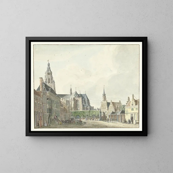 Marché à Arnhem - Jan de Beijer — kehystetty taideteos seinällä