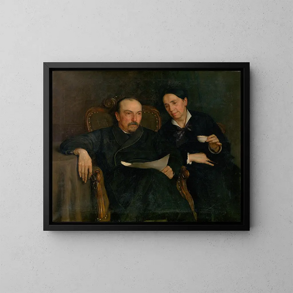 Le poète Jan Van Beers et sa femme, les parents des artistes - Jan van Beers — kehystetty taideteos seinällä
