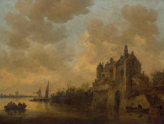 Jan van Goyen - A river landscape with a manor house rowing boats and other vessels.webp