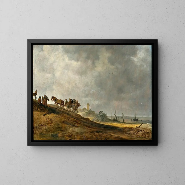 Rantamaisemakuva - Jan van Goyen — kehystetty taideteos seinällä