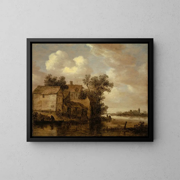 jokilaaksosta - Jan van Goyen — kehystetty taideteos seinällä