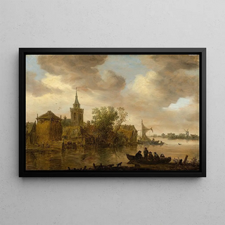 Jan van Goyen - River View with Church and Farmhouse.webp