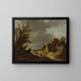 Route sablonneuse avec une ferme - Jan van Goyen — kehystetty taideteos seinällä