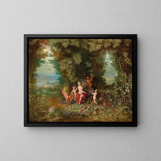 Maailman allegoriasta - Jan van Kessel le Jeune — kehystetty taideteos seinällä