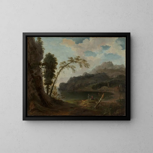 Italian maisemasta mytologisilla figuureilla - Jan van Nickelen — kehystetty taideteos seinällä