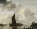 Porttikuva veden heijastuksella - Jan van de Cappelle — näkymä teoksesta