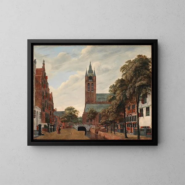 Vue du canal Oude Delft à Delft - Jan van der Heyden — kehystetty taideteos seinällä