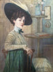Autoportrait au chapeau vert - Jane Atché — näkymä teoksesta