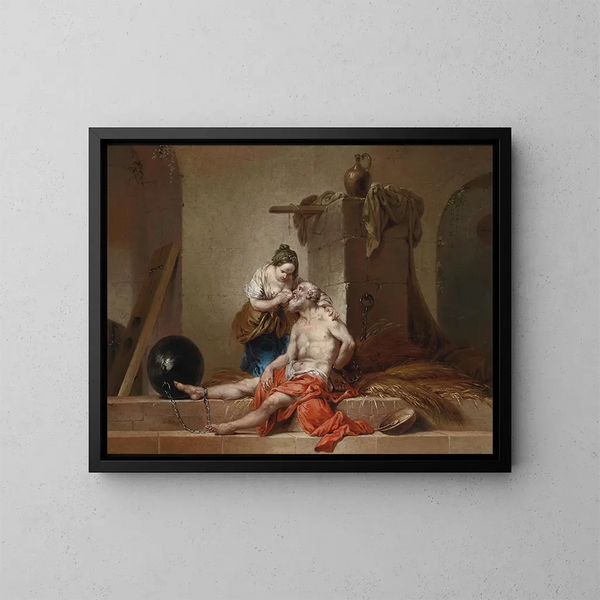 La charité romaine - Januarius Zick — kehystetty taideteos seinällä