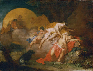 Kuu ja Endymion - Januarius Zick — näkymä teoksesta