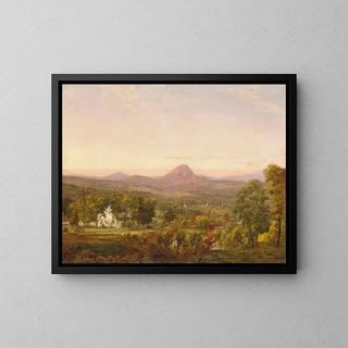 Syksyinen maisema, Sokeri-Voiman vuori, Orange'n kreivikunta, New York - Jasper Francis Cropsey — kehystetty taideteos seinällä