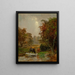 Bétail au bord d'un ruisseau - Jasper Francis Cropsey — kehystetty taideteos seinällä