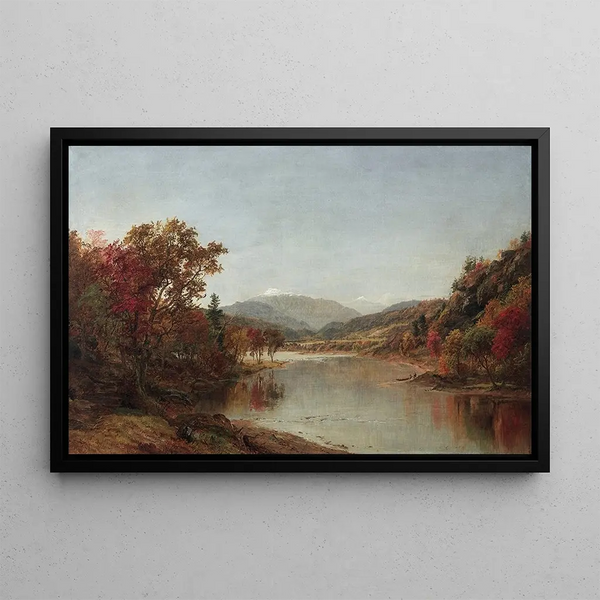 Mont Washingtonin maalaus, New Hampshire - Jasper Francis Cropsey — kehystetty taideteos seinällä