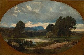 JeanAchille Benouville - Landscape with Rider on White Horse.webp