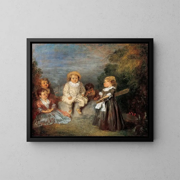 Kulta-aika - Jean-Antoine Watteau — kehystetty taideteos seinällä