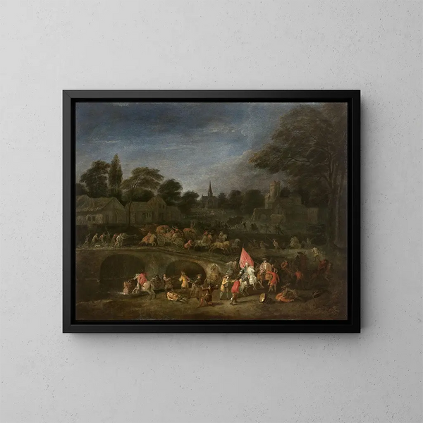 La revanche des paysans - Jean-Antoine Watteau — kehystetty taideteos seinällä