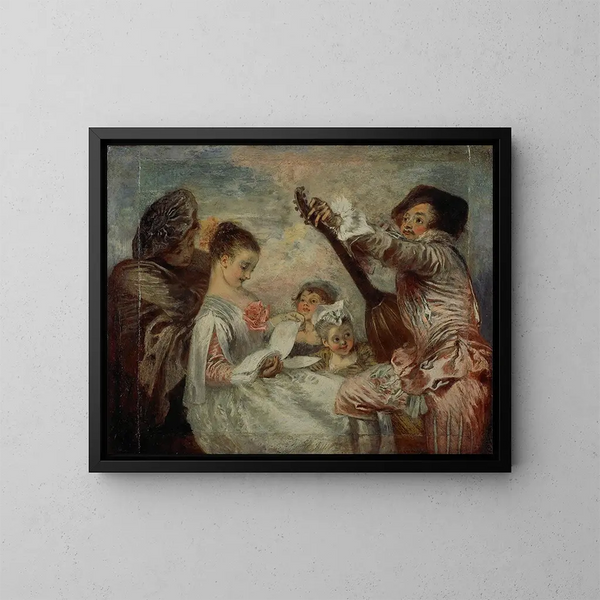 Todistääksemme tämän kauneuden - Jean-Antoine Watteau — kehystetty taideteos seinällä