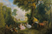 Metsästyksen tapaaminen - Jean-Antoine Watteau — näkymä teoksesta