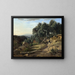 Maisema lähellä Volterraa - Jean-Baptiste-Camille Corot — kehystetty taideteos seinällä