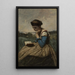 Nainen lukemassa - Jean-Baptiste-Camille Corot — kehystetty taideteos seinällä