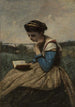 Nainen lukemassa - Jean-Baptiste-Camille Corot — näkymä teoksesta