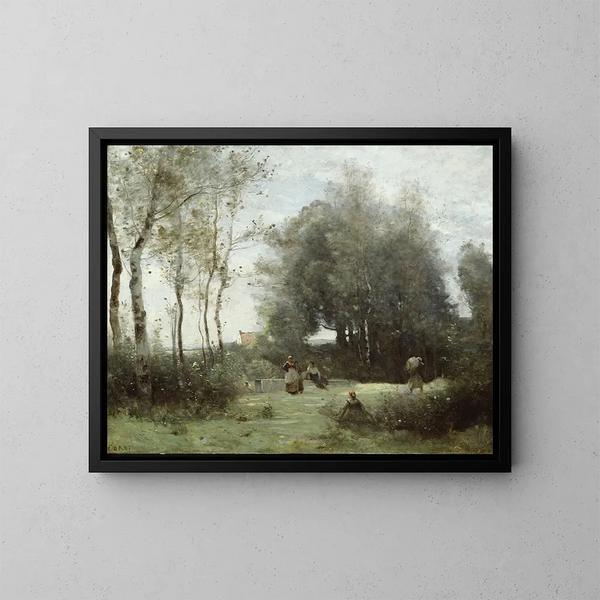 Le Pont des rendez-vous - Jean-Baptiste-Camille Corot — kehystetty taideteos seinällä