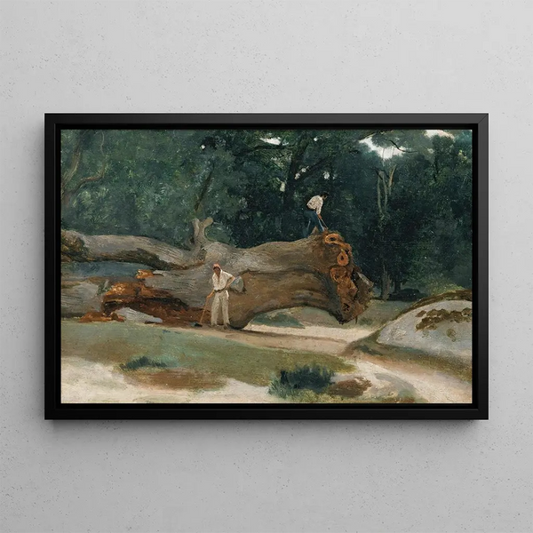 Bûcherons - Jean-Baptiste-Camille Corot — kehystetty taideteos seinällä