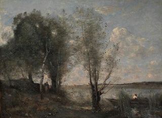 Le batelier parmi les roseaux - Jean-Baptiste-Camille Corot — näkymä teoksesta