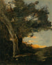 Auringonlasku leijonan kanssa - Jean-Baptiste-Camille Corot — näkymä teoksesta