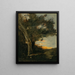 Auringonlasku leijonan kanssa - Jean-Baptiste-Camille Corot — kehystetty taideteos seinällä