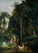 Dianen ja Actéon: Diane yllättynyt kylvyssään - Jean-Baptiste-Camille Corot — näkymä teoksesta