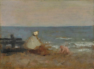 Naisten ja lapsen merellä Étretat'n rannalla - Jean-Baptiste-Camille Corot — näkymä teoksesta