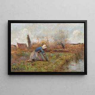 JeanBaptisteCamille Corot - Fermire agenouille cueillant des pissenlits.webp