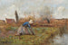 Fermière maalaus polvillaan keltalehtien poimimassa - Jean-Baptiste-Camille Corot — näkymä teoksesta