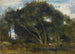 Fontainebleau-maalauksen kallistuneet tammet metsäaukiolla - Jean-Baptiste-Camille Corot — näkymä teoksesta