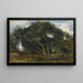 Fontainebleau-maalauksen kallistuneet tammet metsäaukiolla - Jean-Baptiste-Camille Corot — kehystetty taideteos seinällä