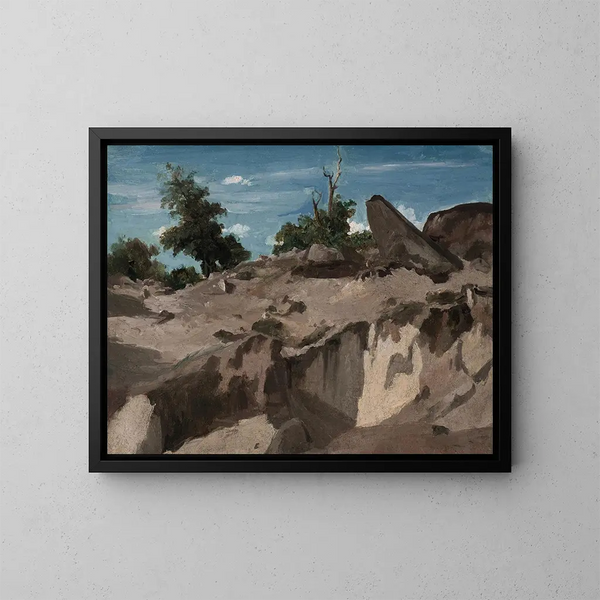 Fort de Fontainebleau au plateau BRL - Jean-Baptiste-Camille Corot — kehystetty taideteos seinällä