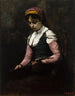 Tytär mandoliinalla - Jean-Baptiste-Camille Corot — näkymä teoksesta