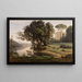 Italialainen maisemamaalaus, Italian alueelta, auringonnousu - Jean-Baptiste-Camille Corot — kehystetty taideteos seinällä