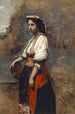 Italialainen nainen kaivon luona - Jean-Baptiste-Camille Corot — näkymä teoksesta