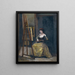 Nuori nainen soittamassa mandoliinia - Jean-Baptiste-Camille Corot — kehystetty taideteos seinällä