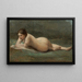 Nuori nainen makaa nurmikolla - Jean-Baptiste-Camille Corot — kehystetty taideteos seinällä