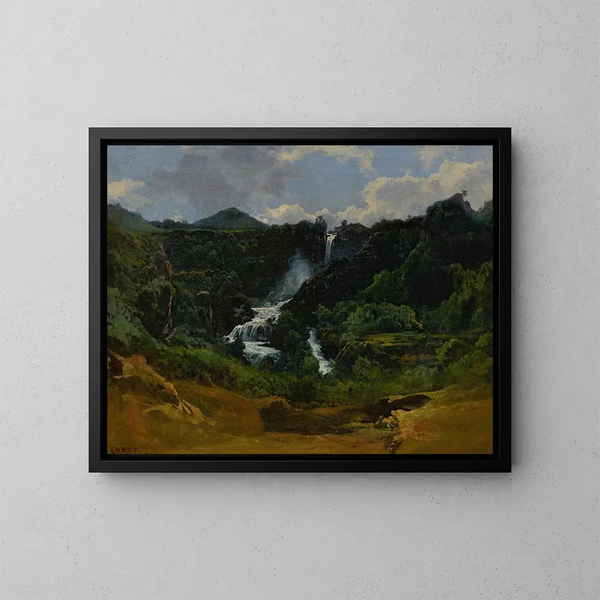 La Cascade de Terni - Jean-Baptiste-Camille Corot — kehystetty taideteos seinällä